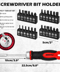 Ultimate 26-Piece Ratcheting Screwdriver Bit Set With S2 Steel Bits, Magnetic Driver And Telescopic Rod Perfect For Any Garage, Home Repair Or DIY Project That Demons High Performance And Reliability. 26-piece bit holder set with magnetic driver and 22.5cm handle