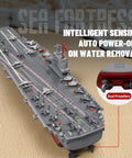 Remote Control Warship And Battleship Boat With 2.4G Control, Twin Motor High Speed RC Ship for Pool And Lake, top view.