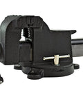 6 Inch Beefy Heavy Duty Steel Bench Vise With 360 Degree Swivel Base And Half To Two Inch Pipe Capacity Cast Steel Body Black Finish