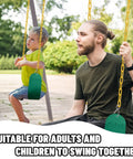Two Pack Outdoor Swing Set For Kids And Adults With Hooks And Chains Included Durable EVA Seats Easy Assembly For Backyard Fun