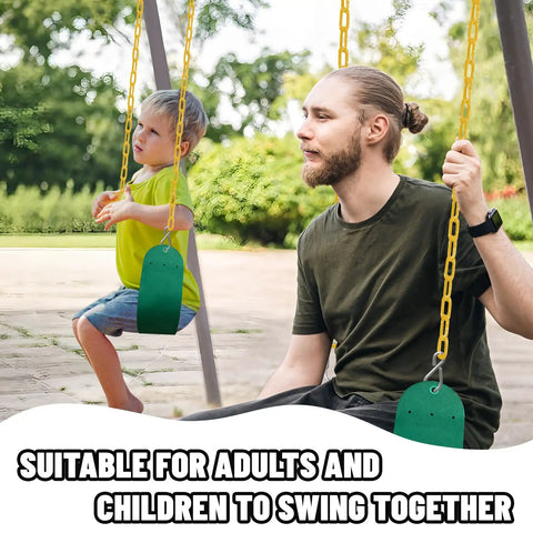 Two Pack Outdoor Swing Set For Kids And Adults With Hooks And Chains Included Durable EVA Seats Easy Assembly For Backyard Fun