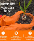 Heavy Duty Orange Nitrile Gloves With Ultra Thick 8 Mil Diamond Textured Grip For Industrial Mechanics And Cleaning Latex Free Disposable Gloves Large Size 1000 Count used in gardening