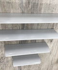 Six Pack White Arc Surface Drawer Pulls For Furniture Cabinets Edge Mount Hidden Cabinet Handles With 64 Millimeter Hole Diameter