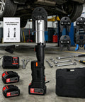 Pro Grade Electric Hydraulic Pipe Press Tool Kit 24KN for 1/2 3/4 1 PEX Tubing with accessories and carrying case.