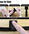 Steps to use Adjustable Reusable Cable Management Kit 40 Pcs Pro Grade With 3 Inch Straps To Bundle Cables Up To 1 Inch Diameter