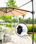 Heavy Duty M8 Star Knobs 4 Pack Solid Steel Core Handles For Patio Umbrella Base close-up of knob on umbrella for easy setup.