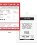 Paper Tantrum Nifty Note Pad Classic Edition with 50 Sheets, 4x5.25 inches, featuring passive aggressive notes, front and back view.