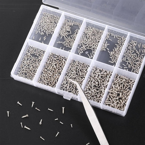 Dope 1200-Piece Tiny Screw Kit With Phillips Pan Head Machine Screws In Sizes M1, M1.2, M1.4 And M1.7 for organized repairs