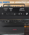 Back panel of 40W Desktop Amp For Acoustic Electric Bass And Mic With 52 Amp Models And 49 FX For Live Streaming And Studio Recording.
