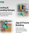 Matchfit X Pad Accessory For Dovetail Clamps Four Piece Set Dual Direction Hold Down Upgrade For Woodworking Jigs Routing Sanding And Workholding Enhancement In Shop Projects And Fabrication, routing and sanding setup on clamp