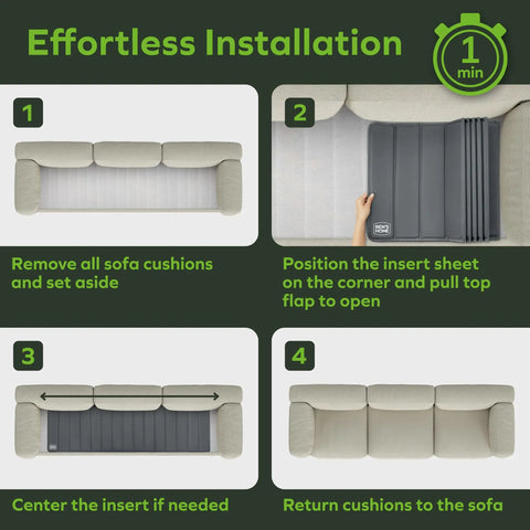 Heavy Duty Couch Cushion Support Board To Fix Sagging Sofas Instantly Lift And Stabilize Worn Foam Restore Living Room Comfort installation steps.