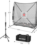 6x6 Foot Baseball Softball Practice Net For Hitting Pitching And Catching With Baseball Tee Includes Bonus Strike Zone Target