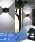20W LED Sconce Up And Down Exterior Lighting For Porch Patio Hardwired No Photocells showing up-down light distribution on wall