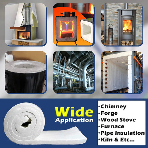 Heavy Duty Ceramic Fiber Blanket 2400F 1 Inch X 24 Inch X 48 Inch Tough As Nails High Temperature Insulation images and applications