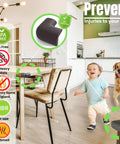 Soft Foam Corner Protectors For Babies And Kids With Pre Taped Adhesive To Shield Sharp Table Edges And Bed Frames Keeping Your Little Munchkins Totally Safe And Secure In Sleek Matte Black Four Pack in a modern kitchen setting.