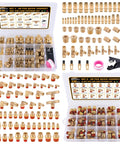 Front view of two CheeMuii 136-piece brass DOT air fittings kits with push-to-connect fittings