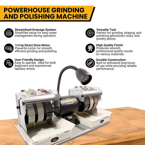 Six Inch Diamond Wheel Cabbing Machine For Jewelry Making And Gem Polishing Pro Grade Lapidary Gear With LED Lamp