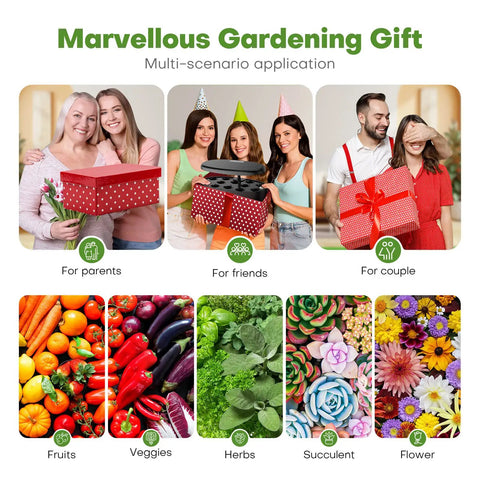 Indoor Hydroponics Garden System With 12 Pods, LED Grow Light, Dope Countertop Grow Kit For Home Veggies, Lettuce, Herbs And Flowers, Water Visual Window For Easy Grow And Harvest