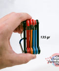 Hand holding Go To Bike Repair Multitool Kit 9 In 1 For On The Go Fixes, compact CrV steel, weight 135g, colorful tools visible.