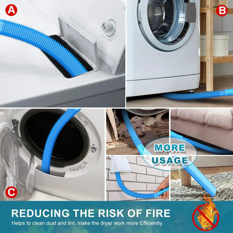 Ultimate Dryer Vent Cleaning Kit With 35 Foot Reach And 58 Pieces Including Heavy Duty Lint Vacuum Attachment in use