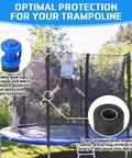 Top Shelf 2 Set Trampoline Pole Replacement Kit With Upper And Lower Straight Tubes Universal Enclosure Accessories Foam Sleeves Pole Caps And Heavy Duty Hardware Fits 8 To 16 Feet No Sweat Setup with blue pole caps and foam sleeves