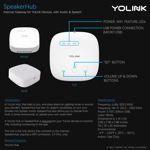 Image of SpeakerHub from the LoRa Smart Door Sensor Starter Kit With SpeakerHub Audio Hub And Two Door Sensors Up To Quarter Mile Range