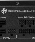 Rear panel of Beefy 1000W Fully Modular Gaming Power Supply With 80 Plus Gold PCIe 5.1 Ready ATX 3.1 Low Noise Dual 12V Rails With 2x6 PCIe Cables
