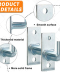 Heavy Duty 8 Piece Wall Mount Gate Hinges With 5/8 Inch Steel Pin For Farm Gates And Outdoor Chain Link Fences Built Like A Tank To Handle Rough Use Without A Bit Of Fuss. Close-up of galvanized steel hinge with smooth surface and thickened material.