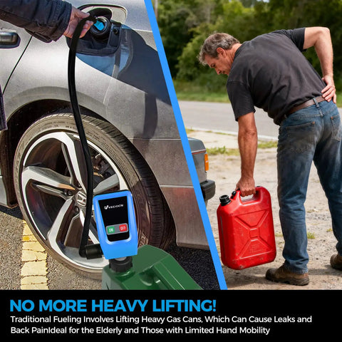 Portable Fuel Transfer Pump With Auto Stop Sensor 51 Inch Hose 3.2 Gallons Per Minute Fast And Safe Gas Can Pump used on car
