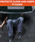 36 By 59 Inch Heavy Duty Oil Spill Mat For Garages With Upgraded Rubber Backing under car with mechanic