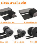 Heavy Duty Hook And Loop Tape 6.5 Ft Long By 1.5 In Wide Self Adhesive Double Sided Strips Strong Sticky Back Fastener sizes