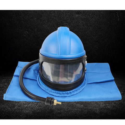 Sandblasting Helmet With Air Supply For Safe Spray Work Durable ABS Hood With Double Lens Protection Clear View Safety Gear