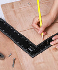 Carpenter Framing L Shape Square 16 Inch By 24 Inch Steel With White On Black Markings Anti Rust Coated in use for marking wood