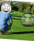 Golfer using Indoor Golf Practice Net For Home And Office Use Portable Swing Training Target Net Durable Foldable Golf Net