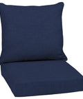 Outdoor Deep Seat Cushion Set 24x24 Inches Weatherproof Rain Proof Fade Resistant Patio Cushions in Sapphire Blue for Chairs Sofas and Couches