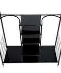 Golf Organizer For Bags And Gear With Adjustable Feet Holds Two Golf Bags And Five Metal Shelves Great Home Garage Clubhouse Storage Rack For Easy Access To Your Clubs And Accessories Easy Assembly displayed.