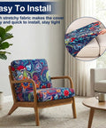 Waterproof Patio Cushion Covers Set 8 Pcs Outdoor Couch Slipcovers demonstrated on armchair with easy installation