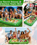 Soccer Themed Inflatable Serving Bar For Pool Parties And Tailgates 53 Inch Floating Cooler And Buffet Tray For Drinks And Snacks