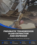 Person using Oil Extractor Pump And Dispenser Kit 6L Pneumatic Bleeder Set With 2 Way Vacuum Evacuator on vehicle