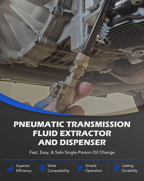 Person using Oil Extractor Pump And Dispenser Kit 6L Pneumatic Bleeder Set With 2 Way Vacuum Evacuator on vehicle