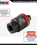 3/8-Inch Drive Ratcheting Breaker Bar Adapter Converts Breaker Bar Or Sliding T-Handle Into a 24-Tooth Ratchet, 19mm Hex Bolster