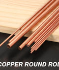 2 Pcs Dope 5.5mm Copper Round Rods, 10.2 Inch Length, 99.9 Percent Pure Copper Bar Stock For DIY Metal Craft
