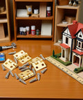 1 Set 1/12 Scale Tiny Dollhouse Door Hinges With 4 Pieces And 16 Screws for realistic dollhouse doors and cabinets