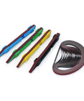 Pro Grade Finishing Sanding Detailer Kit With Fine Grit Belts And Hexagon Grip Sticks, 24 Piece Set, color-coded sticks, 240-600 grit belts