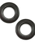 Driver And Passenger Side Wheel Bearing Kit For 2002 To 2007 Mitsubishi Lancer, 2000 To 2002 Mirage, 2002 To 2006 Nissan Sentra, 2000 To 2006 Suzuki XL7, Direct Fit Replacement, OE Quality, Bolt On, Two Bearing Set. Image shows two wheel bearings in circular shape for automotive use.