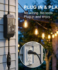 Outdoor String Light Dimmer 350W Plug In With Remote Control And Timer IP65 Waterproof LED Dimmer Switch for Patio Bistro and Lamps