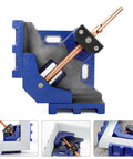 Heavy Duty Cast Iron Welder's Angle Clamp For Precise 90 Degree Joints, Unobstructed Workspace, Two Way Swivel Spindle Auto-Adjusts