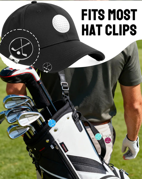 48 Pack Golf Ball Markers In Assorted Patterns With Four Vibrant Colors And 12 Per Color For Easy Identification Hat Clip