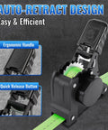 Heavy Duty Ratchet Straps One Inch By 10 Feet Four Pack Green 1500 Lb with ergonomic handle and quick release button.