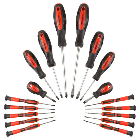 Everyday 18 Piece Screwdriver Set With Wall Mount And Magnetic Tips For Precision Work Includes Flathead Phillips And Torx Drivers